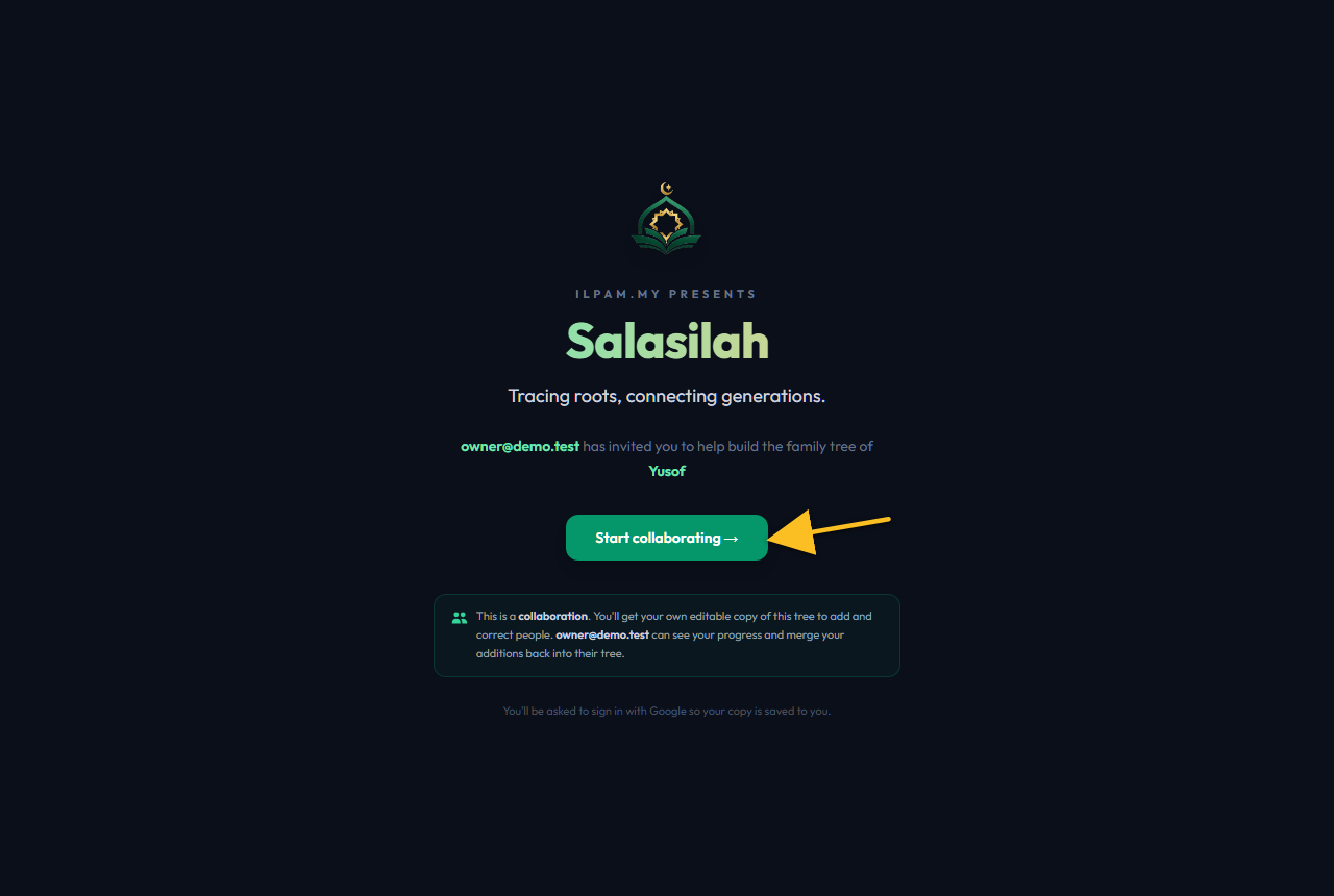 Collaboration welcome splash