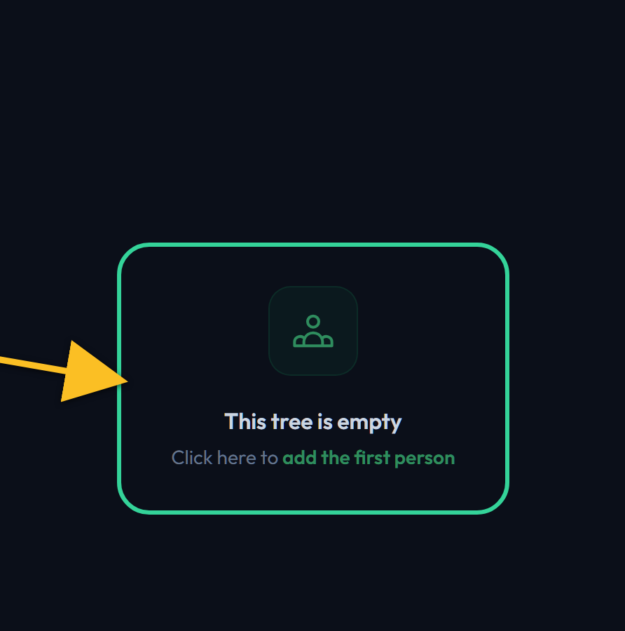 The empty-tree placeholder card