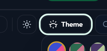 The light/dark and Theme buttons